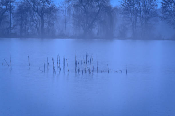 Mountain lake in winter