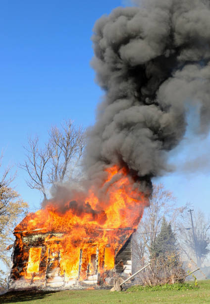 istock House on fire as part of planned fire 1068538284