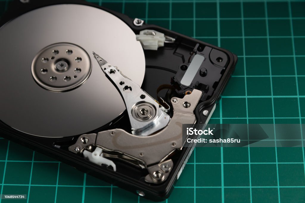 Large Disk Drive Open Hard Disk Drive The Concept Of Data Storage Data Array Big Data ...