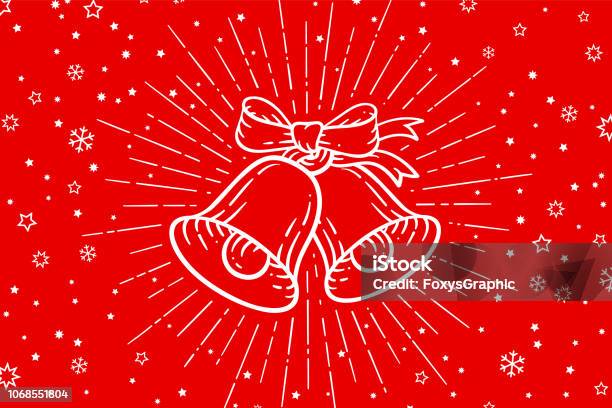 Christmas Bells Golden Sign Jingle Bells With Light Rays Stock Illustration - Download Image Now