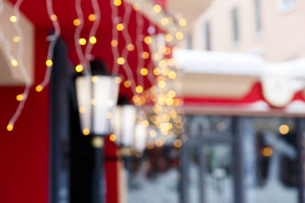 istock Christmas decoration on the street background 1068553260