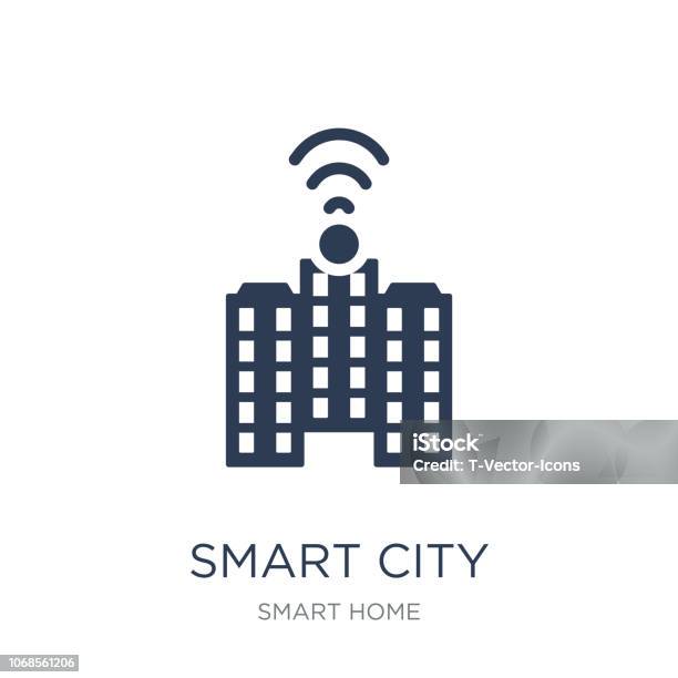 Smart City Icon Trendy Flat Vector Smart City Icon On White Background From Smart Home Collection Stock Illustration - Download Image Now