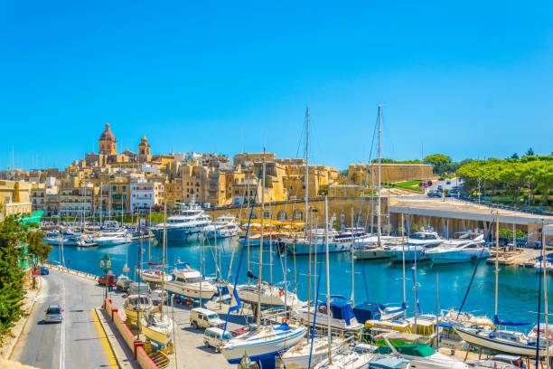 istock Coastline of Birgu town in Malta 1068571202