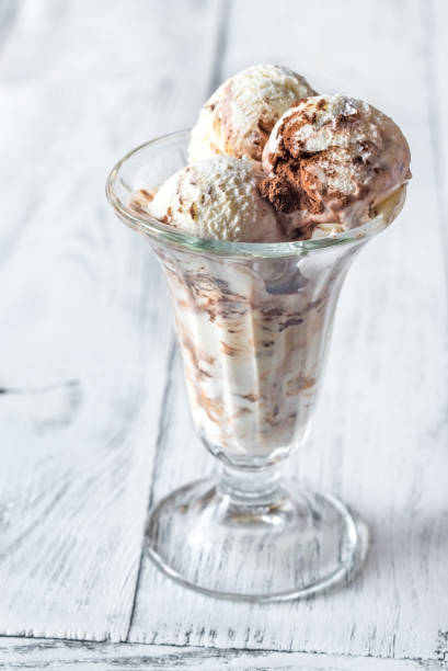 istock Vanilla-chocolate ice cream in a sundae glass 1068571964