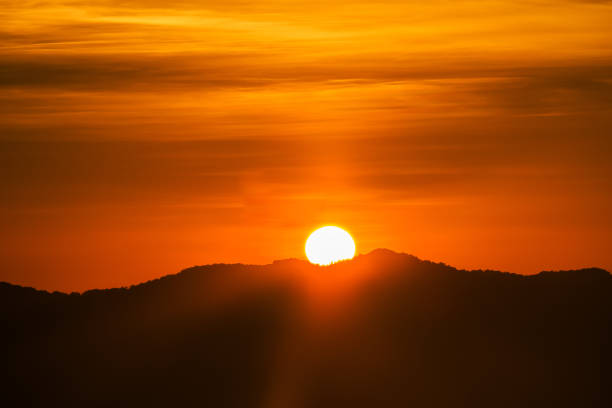 landscape Mountain with sunset  in  Nan Thailand .