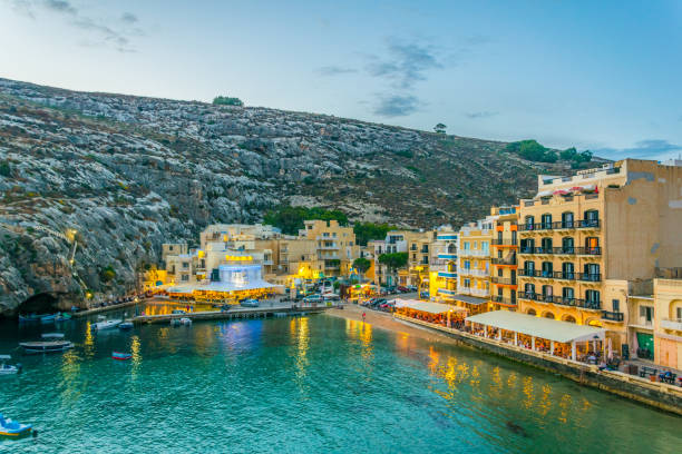 istock Night view of Xlendi, Gozo, Malta 1068581264