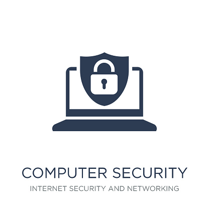 Computer security icon. Trendy flat vector Computer security icon on white background from Internet Security and Networking collection, vector illustration can be use for web and mobile, eps10