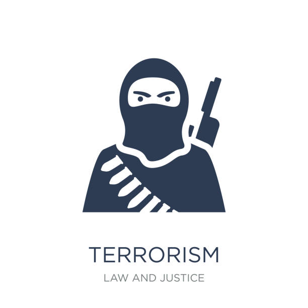 ilustrações de stock, clip art, desenhos animados e ícones de terrorism icon. trendy flat vector terrorism icon on white background from law and justice collection - terrorism