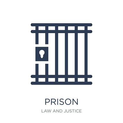 Prison icon. Trendy flat vector Prison icon on white background from law and justice collection, vector illustration can be use for web and mobile, eps10