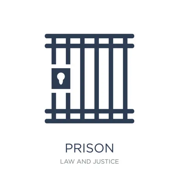 Vector illustration of Prison icon. Trendy flat vector Prison icon on white background from law and justice collection