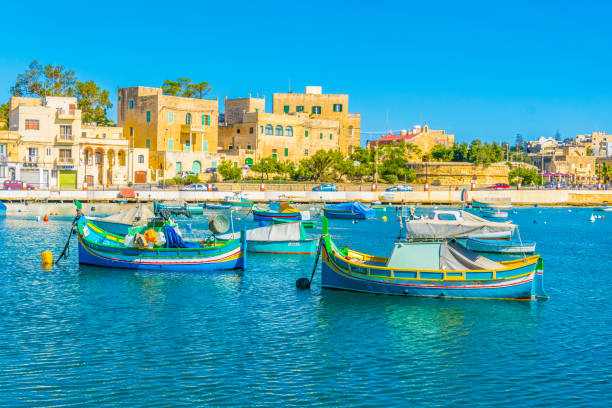 istock Fishing boats moor in Birzebbuga, Malta 1068584270