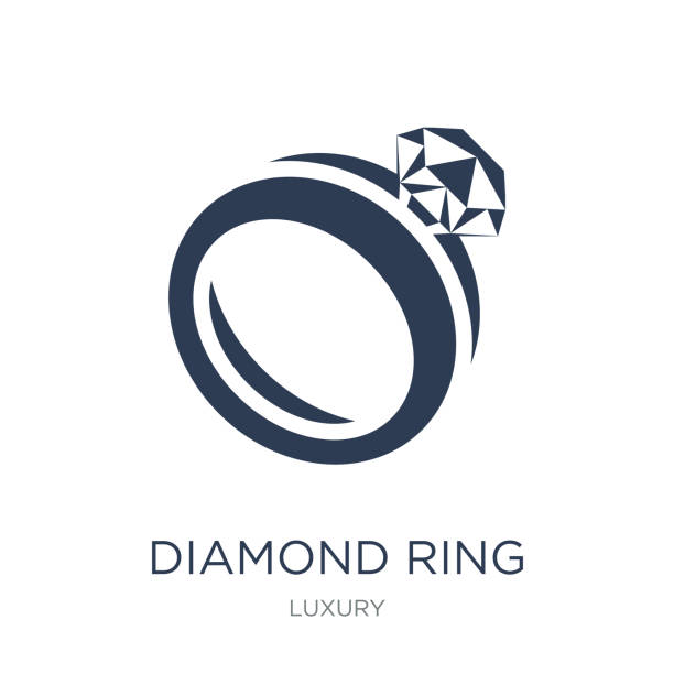 Diamond ring icon. Trendy flat vector Diamond ring icon on white background from Luxury collection Diamond ring icon. Trendy flat vector Diamond ring icon on white background from Luxury collection, vector illustration can be use for web and mobile, eps10 diamond ring stock illustrations