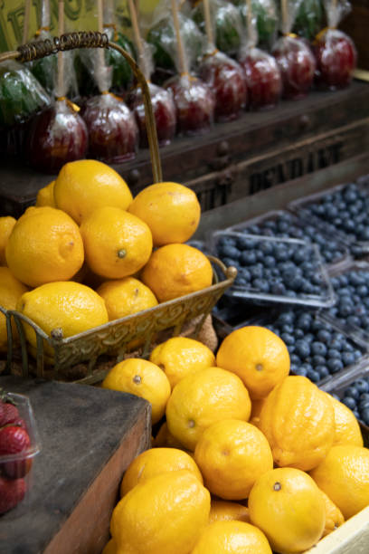Basket, Lemons, Toffee Apples, Fruit, Australia
