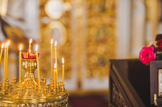 istock Candle stand in the Church 1837. 1068597532