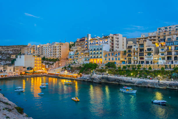 istock Night view of Xlendi, Gozo, Malta 1068601324
