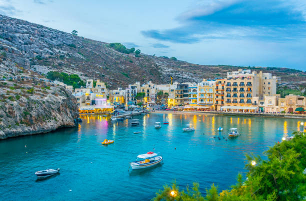 istock Night view of Xlendi, Gozo, Malta 1068602422