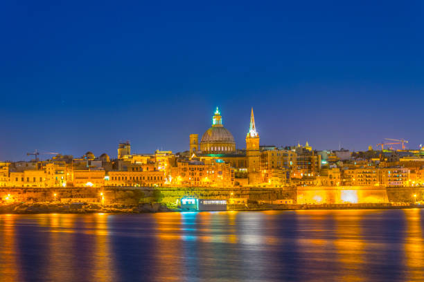 istock Skyline of Valleta during night, Malta 1068616682