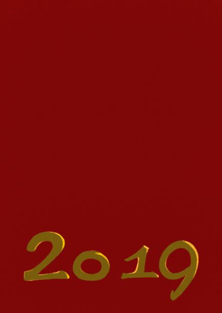 istock Happy New Year Golden 2019 Handwriting Text Design on red background 1068620812