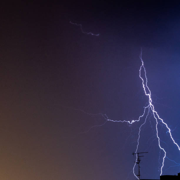 istock Night winter Lightning  storm- Israel 1068630078