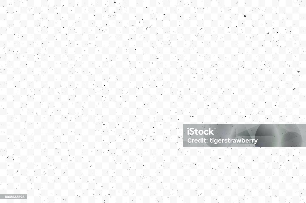 Texture grunge chaotic random pattern on transparent background. Monochrome abstract dusty worn scuffed background. Spotted noisy backdrop. Vector. vector Textured stock vector