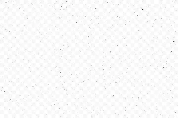 Vector illustration of Texture grunge chaotic random pattern on transparent background. Monochrome abstract dusty worn scuffed background. Spotted noisy backdrop. Vector.