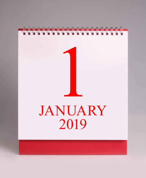 istock Simple desk calendar for New Year 2019. 1068641132