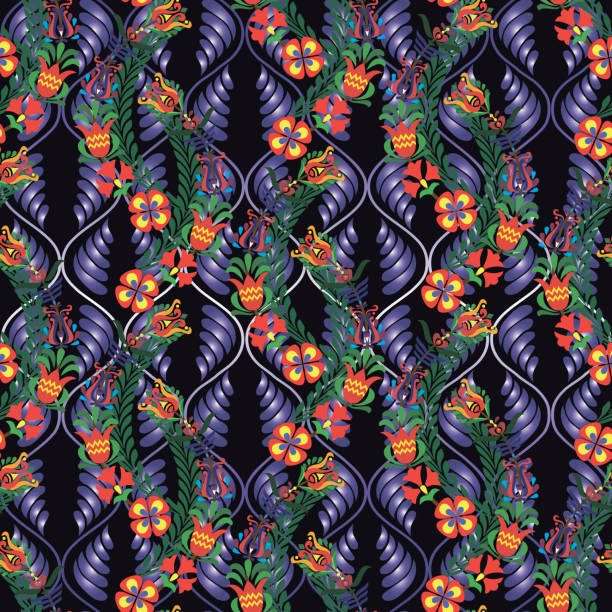 istock Background with Hungarian folk patterns for the design of textiles, the printing industry and variety of design projects. Vector image 1068641238