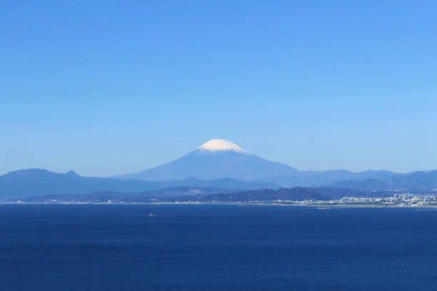 istock Fuji background material unified in blue 1068646238