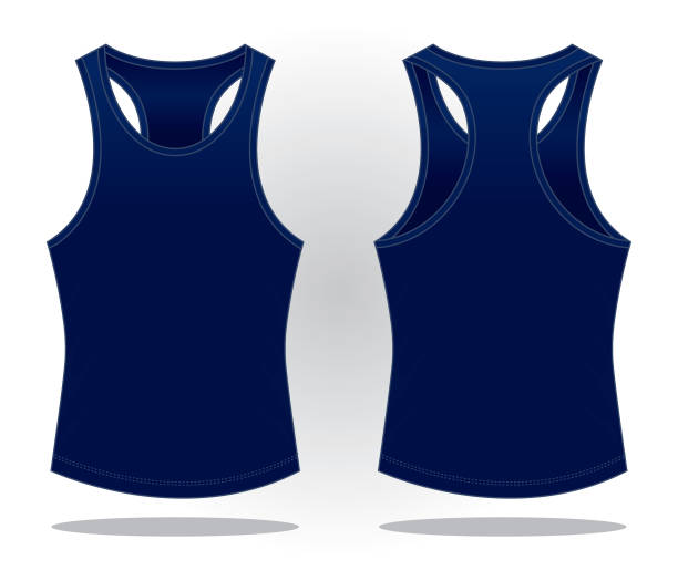 Blank Tank Top for Template Navy Blue Color slopestyle stock illustrations