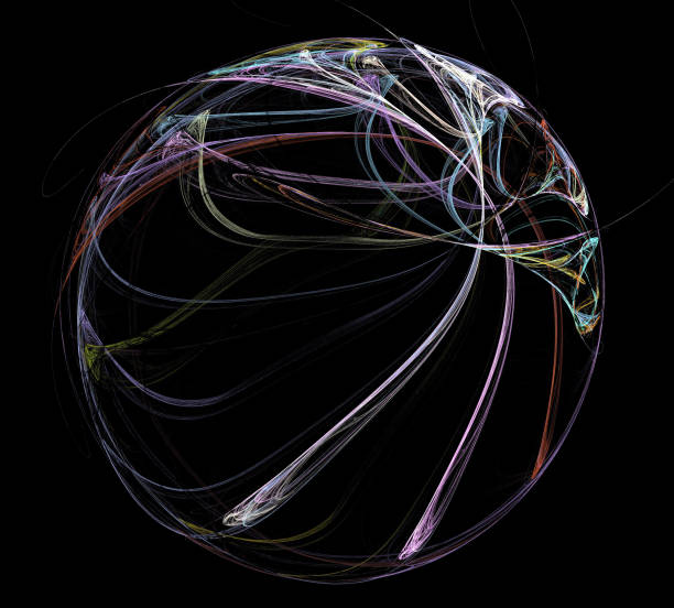 istock image of one Digital Fractal on Black Color 1068661792