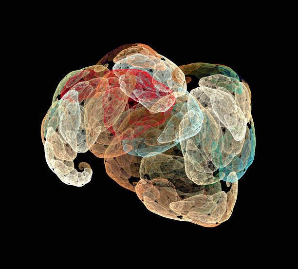 istock image of one Digital Fractal on Black Color 1068662042