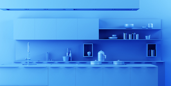 Fondo interior cocina minimalista estilo monocromo photo