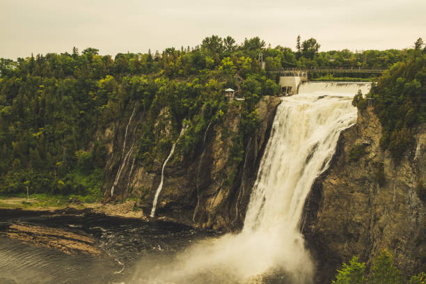 Montmorency Falls in Summer, Quebec City, Canada, also know in French as Parc de la Chute Montmorency.