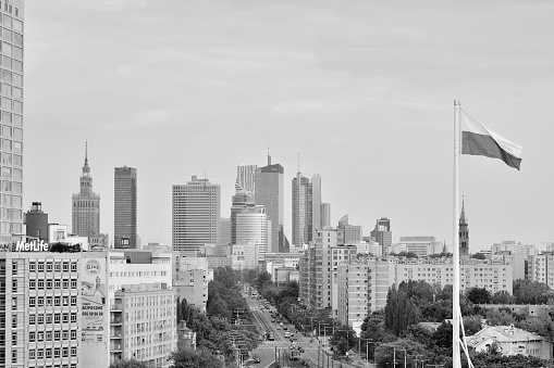 View of the modern skyscrapers in the city center.