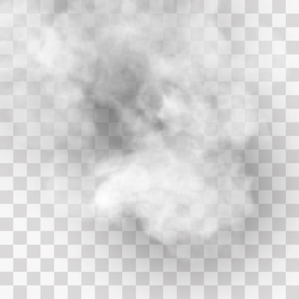 Transparent special effect stands out with fog or smoke. White cloud vector, fog or smog. Transparent special effect stands out with fog or smoke. White cloud vector, fog or smog. in the middle of nowhere stock illustrations