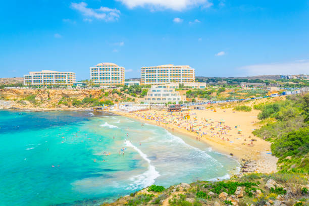 Golden Bay beach on Malta