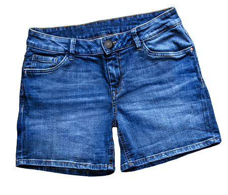 Short Blue Jeans Fashion  against white background