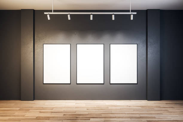 istock Contemporary exhibition hall with empty poster 1068705806