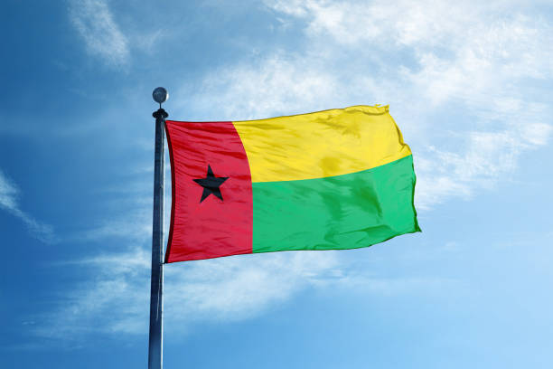 istock Guinea Bissau flag on the mast 1068717184