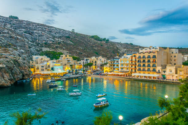 istock Night view of Xlendi, Gozo, Malta 1068717236