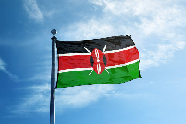 istock Kenya flag on the mast 1068717244