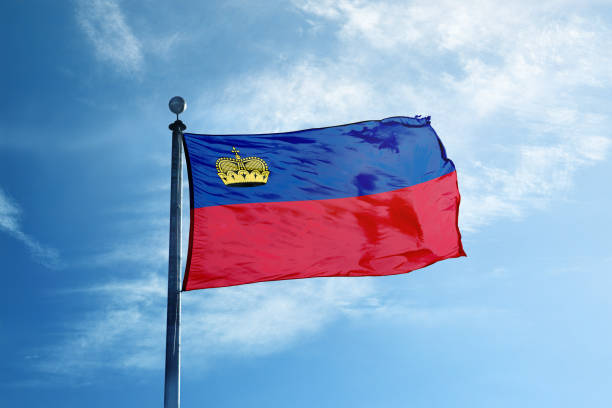 istock Liechtenstein flag on the mast 1068717564