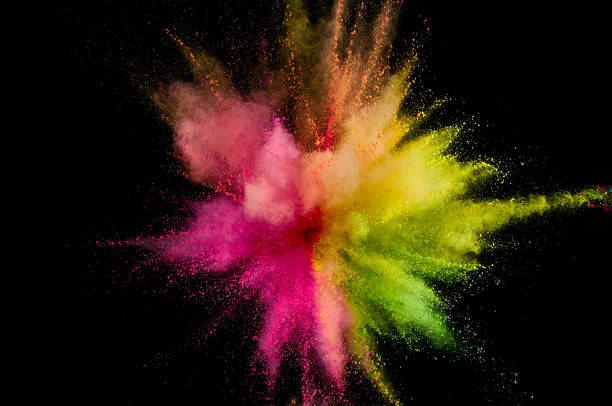 istock Colored powder explosion. Abstract closeup dust on backdrop. Colorful explode. Paint holi 1068718500