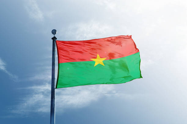 Burkina-Faso flag on the mast stock photo