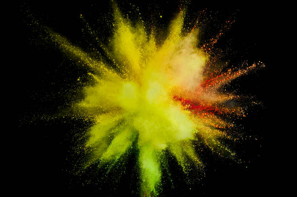 istock Colored powder explosion. Abstract closeup dust on backdrop. Colorful explode. Paint holi 1068718584