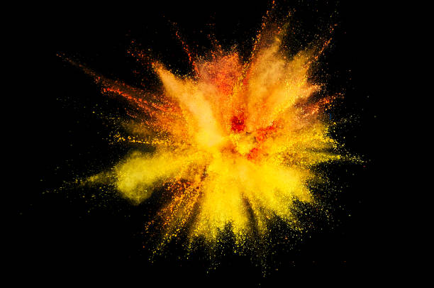 istock Colored powder explosion. Abstract closeup dust on backdrop. Colorful explode. Paint holi 1068719034