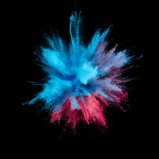 istock Colored powder explosion. Abstract closeup dust on backdrop. Colorful explode. Paint holi 1068719144