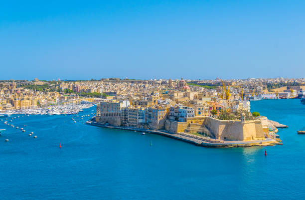 istock Coastline of Senglea town in Malta 1068719154