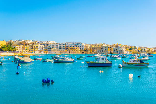 istock Fishing boats moor in Birzebbuga, Malta 1068721280