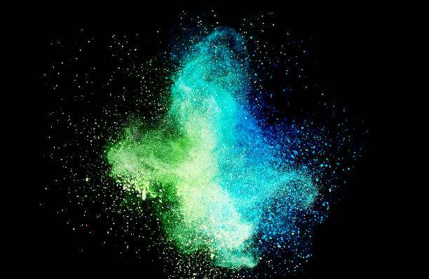 istock Colored powder explosion. Abstract closeup dust on backdrop. Colorful explode. Paint holi 1068722154
